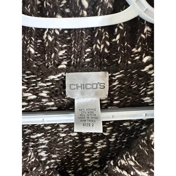 CHICO'S Brown Full Zip Sweater 1 M Heavyweight Warm Chunky - Picture 7 of 10